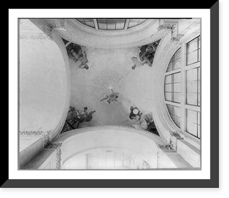 Allegorical mural paintings on dome of Manufacturer's Building, Chicago World's Fair, 1893: uses of electricity" (by Beckwith) ", Historic Print