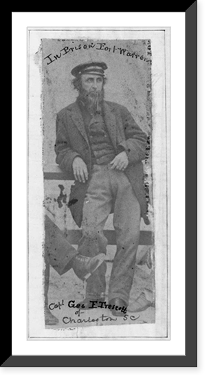 Capt. George F. Frescott, full lgth., standing, facing right, in prison at Fort Warren, Boston, Mass, Vintage Wall Art