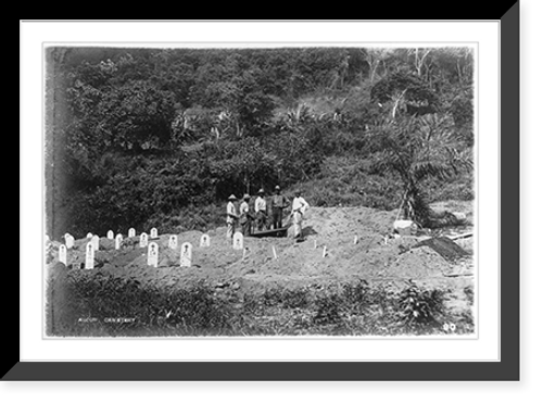 Historic Framed Print, Ancon Cemetery,  17-7/8" x 21-7/8"