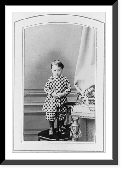 Alfred Bean, full length, standing on chair, facing right; when a small boy Classic, Vintage Print