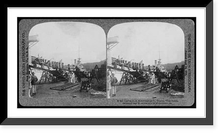 Coaling U.S. battleships at St. Thomas, West Indies, Vintage Print