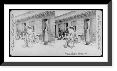 Historic Framed Print, Scene in a country village, Cuba,  17-7/8" x 21-7/8"