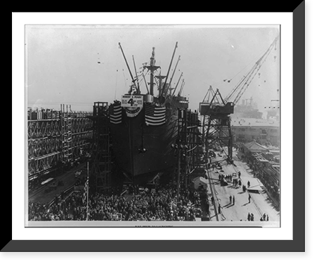 Launching day of the world record ship, the ROBERT E. PEARY, 12 Nov. 1942, Antique Wall Art
