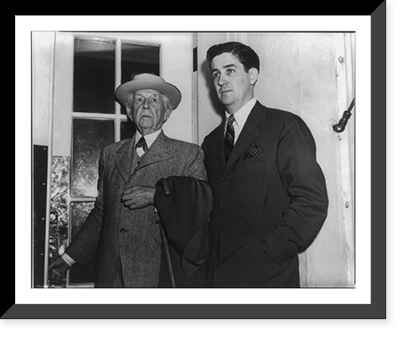 Architect Frank Lloyd Wright and Robert Richman, director of the Institute of Contemporary Art, at door of the White House, Vintage Poster