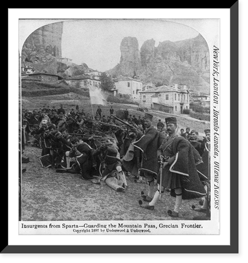 Insurgents from Sparta - guarding the mountain pass, Grecian frontier, Antique Wall Art