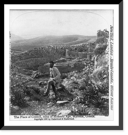The place of council, ruins of Homeric Age, Mycenae, Greece, Historic Print