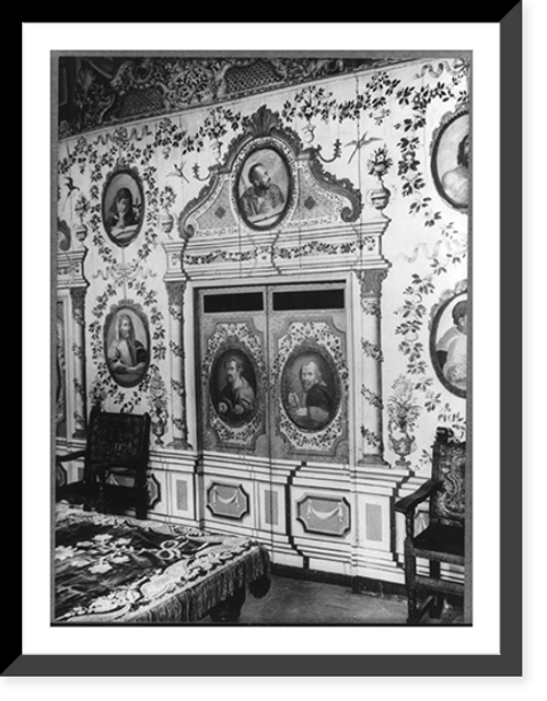 Historic Framed Print, Painted room, first story of cloister, Convento de La Merced, Quito, Edcuador,  17-7/8" x 21-7/8"