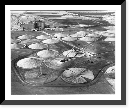Aerial view of tent-stored grain at Burrus Mills, Dallas, Texas, Antique Wall Art