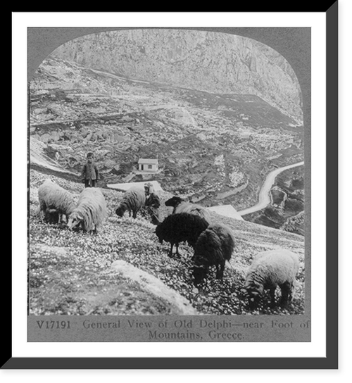 Historic Framed Print, General view of old Delphi - near foot of mountains, Greece,  17-7/8" x 21-7/8"