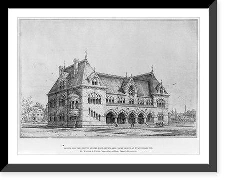 Antique Architecture - Courthouses - Design for the United States Post