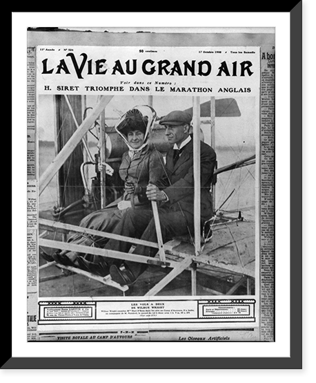 28 pages of clippings from various U.S. and French newspapers concerning aviation activites of Wright Brothers between 1903 and 1909, Historic Print