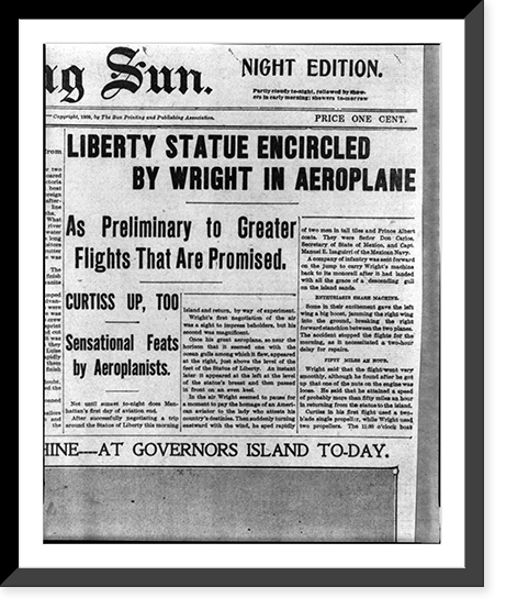 28 pages of clippings from various U.S. and French newspapers concerning aviation activites of Wright Brothers between 1903 and 1909 - 2 Classic, Vintage Wall Art