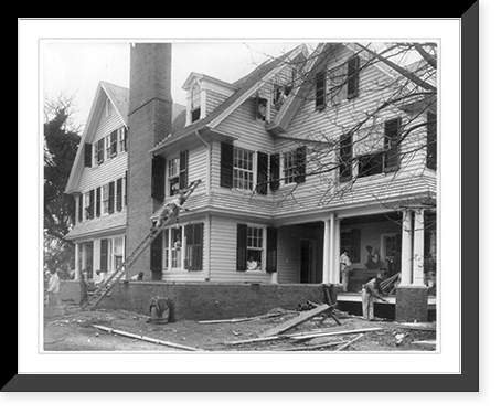 Students at work on a house built largely by them - 2, Antique Print