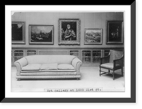 Interior of art gallery at 1600 21st St., Washington, D.C., which has been opened to the public by Duncan Phillips and dedicated as a memorial to his father, Historic Reproduction