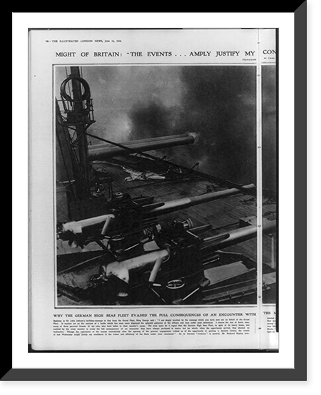Why the German high seas fleet evaded. the British fleet: on of our dreadnoughts firing a broadside, Antique Poster