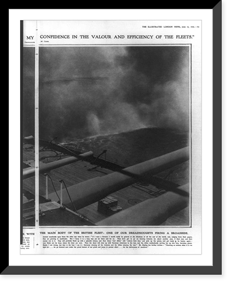 Why the German high seas fleet evaded. the British fleet: on of our dreadnoughts firing a broadside - 2, Antique Wall Art