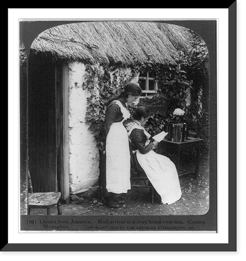 Letters from America. Mail arrival at a cosy home over-sea. County Monaghan, Vintage Print