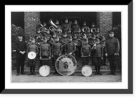 Lincoln Agricultural School band, Lincolndale, N.Y.; boys in military uniforms, Antique Wall Art
