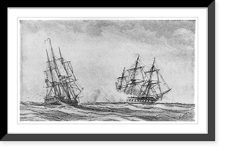 Vintage Nautical Print - Battleships - The U.S.S. ESSEX commanded
