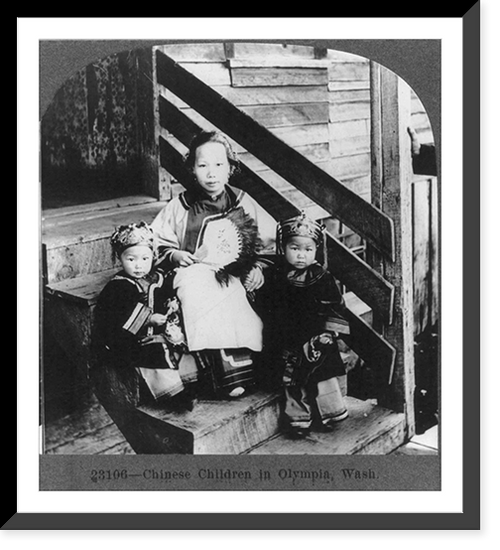 Historic Framed Print, Chinese children in Olympia, Wash.,  17-7/8" x 21-7/8"