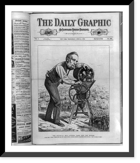 Historic Framed Print, The political mill - putting them into the hopper.A.B.F. - 2,  17-7/8" x 21-7/8"