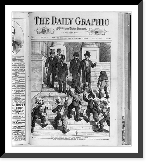 Historic Framed Print, [Daily Graphic cartoons of the 1876 Pres. campaign: The last brush between party leaders"]",  17-7/8" x 21-7/8"