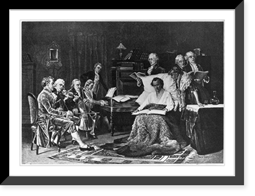 Historic Framed Print, Mozart singing his requiem,  17-7/8" x 21-7/8"