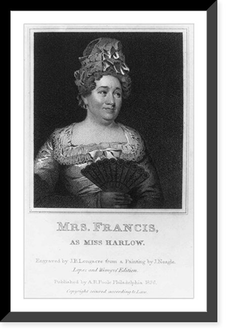 Historic Framed Print, Mrs. Francis,  17-7/8" x 21-7/8"