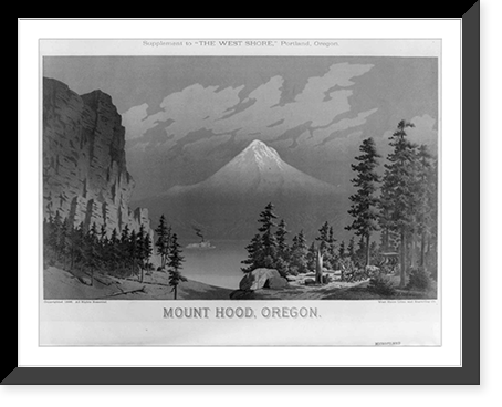 Historic Framed Print, Mount Hood, Oregon,  17-7/8" x 21-7/8"