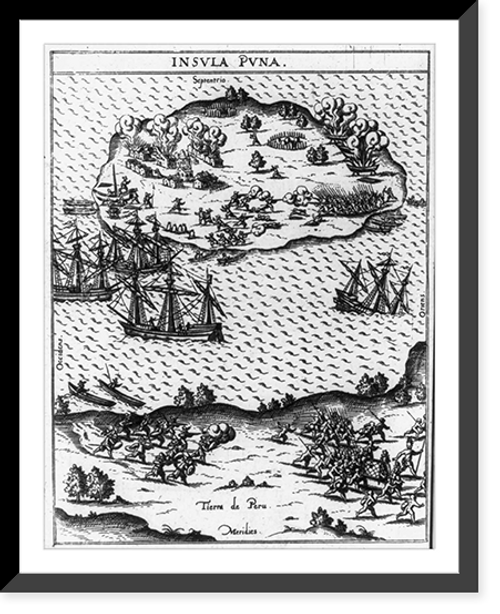 Historic Framed Print, Insula Puna,  17-7/8" x 21-7/8"
