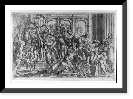 Historic Framed Print, [St. Rock distributing his goods to the poor],  17-7/8" x 21-7/8"