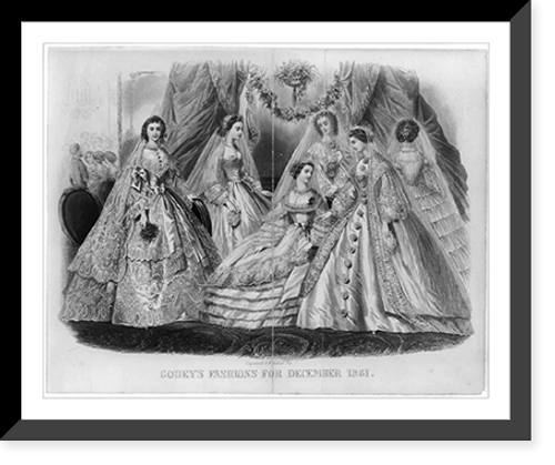 Historic Framed Print, Godey's fashions for December 1861.Capewell & Kimmel, sc.,  17-7/8" x 21-7/8"