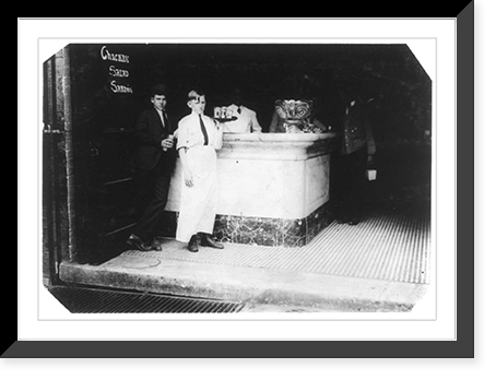 Historic Framed Print, Table boy in a Montgomery drug store. Many of these boys work until midnight, and some are very young. Location: Montgomery, Alabama.,  17-7/8" x 21-7/8"