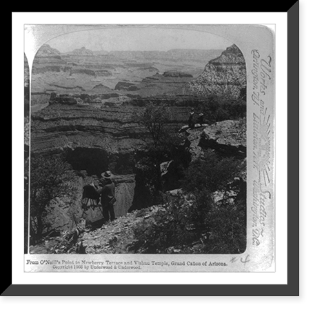 Historic Framed Print, From O'Neill's Point to Newberry Terrace and Vishnu Temple, Grand Ca&ntilde;on of Arizona,  17-7/8" x 21-7/8"