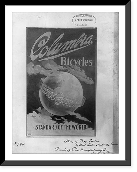 Historic Framed Print, [Poster designs for Columbia Bicycle advertisements]: Standard of the World"",  17-7/8" x 21-7/8"