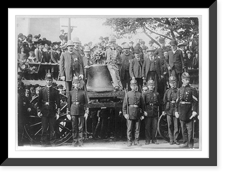 Historic Framed Print, Liberty Bell - at Bunker Hill, Boston, June 1903,  17-7/8" x 21-7/8"
