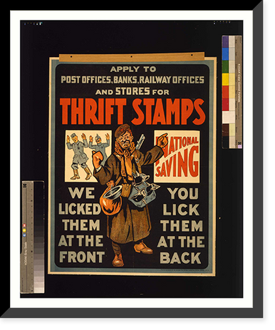 Thrift stamps. We licked them at the front you lick them at the back Classic, Antique Poster