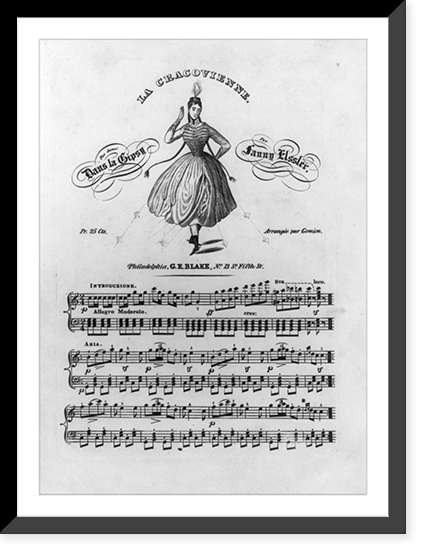 Historic Framed Print, La Cracovienne, dans la Gipsy Pas dance par Fanny Ellsler,  17-7/8" x 21-7/8"