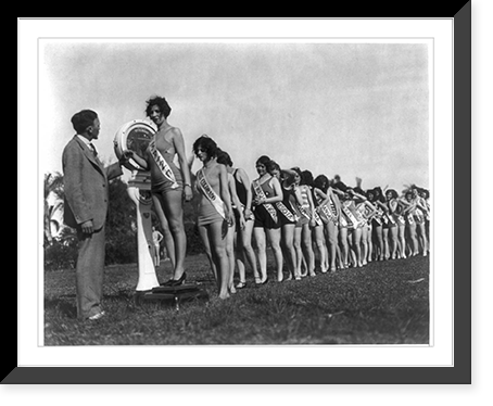 Historic Framed Print, [Contestants being weighed for Miss America beauty contest, ca. 192-],  17-7/8" x 21-7/8"