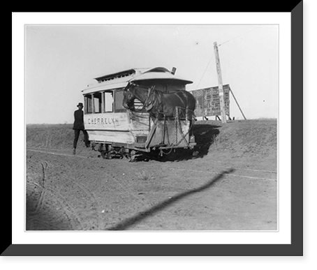 Historic Framed Print, The horsecar Cherrelyn" with a horse aboard - Denver,  Colorado,  1903",  17-7/8" x 21-7/8"