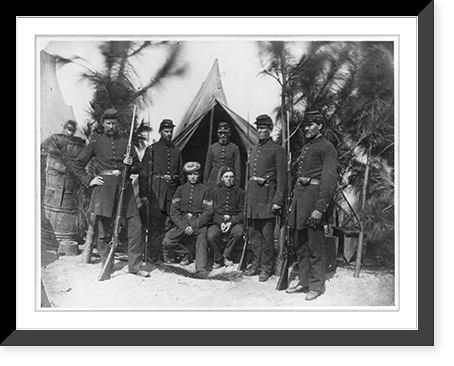 Historic Framed Print, Hilton Head, S.C. ca. Feb. 28, 1862. 3rd New Hampshire Infantry: Group of Company A.,  17-7/8" x 21-7/8"