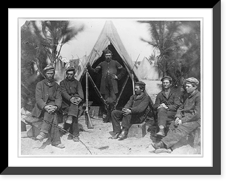 Historic Framed Print, Hilton Head, S.C. ca. Feb. 28, 1862. 3rd New Hampshire Infantry: Group of Company A,  17-7/8" x 21-7/8"