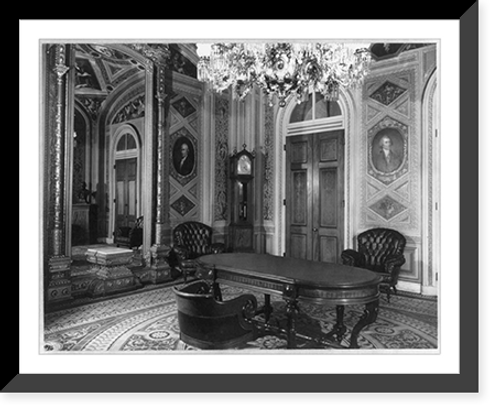 Historic Framed Print, D.C. Washington. Capitol. Interior. President's Room,  17-7/8" x 21-7/8"