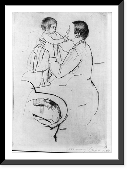 Historic Framed Print, Mother Marie dressing her baby after its bath.Mary Cassatt,  17-7/8" x 21-7/8"
