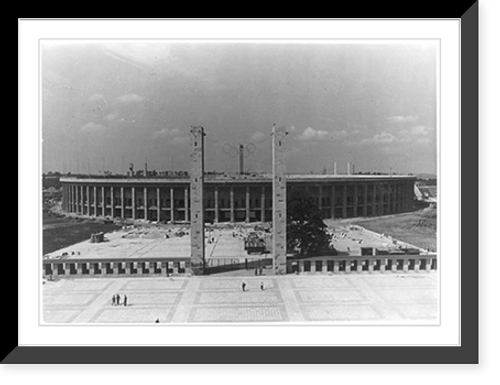 Historic Framed Print, [Olympic stadium, Berlin: Exterior],  17-7/8" x 21-7/8"