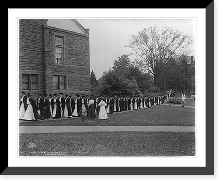 Vintage Building Photo - South Hadley, Massachusetts - Seniors marching