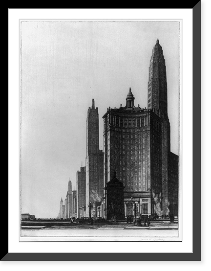 Historic Framed Print, The Vertical Mile (Chicago),  17-7/8" x 21-7/8"