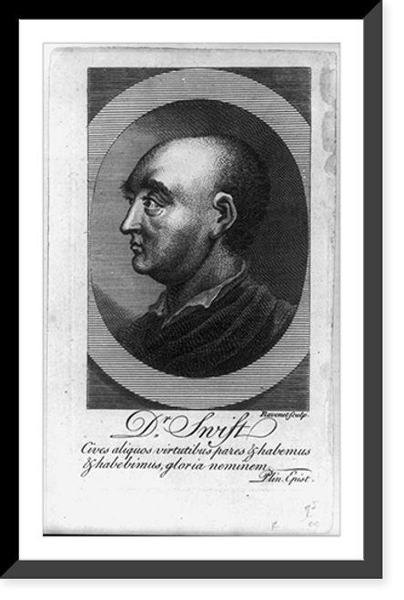 Historic Framed Print, Jonathan Swift, 1667-1745,  17-7/8" x 21-7/8"