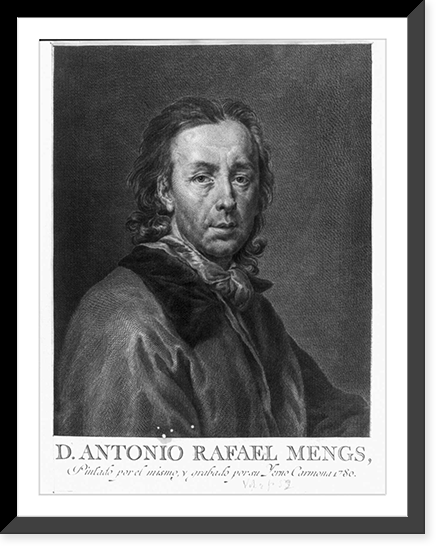 Historic Framed Print, D. Antonio Rafael Mengs [German historical and portrait painter, art critic].... 1780. Pintado...por su Yerno Carmona,  17-7/8" x 21-7/8"