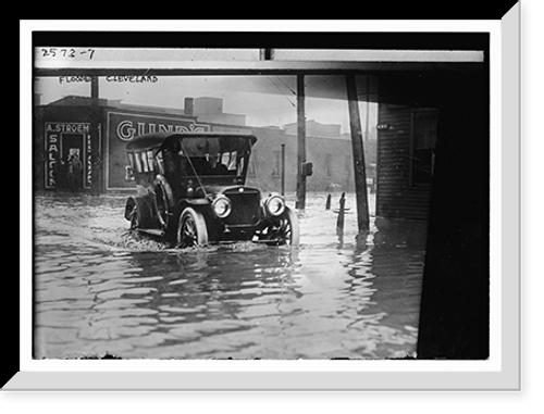 Historic Framed Print, Flooded Cleveland,  17-7/8" x 21-7/8"